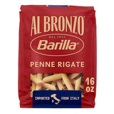 Barilla Al Bronzo Penne Rigate Pasta 16 oz., Bronze Cut, Created from High Quality Durum Wheat, Imported From Italy, Non-GMO, Kosher
