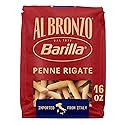 Barilla Al Bronzo Penne Rigate Pasta 16 oz., Bronze Cut, Created from High Quality Durum Wheat, Imported From Italy, Non-GMO, Kosher