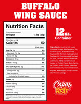 Cajun Nation CAJUN HEAT Buffalo Wing Sauce 12oz - Spicy Flavor for Buffalo Wings, Chicken Dip, and Wild Wings with No MSG - Authentic Louisiana Style