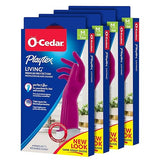 O-Cedar Playtex Gloves Living Reuseable Rubber Cleaning Gloves, Premium Protection, Size - Medium (1 Pair) - 4 Pack