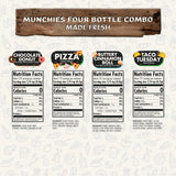Flavor God Munchies Combo Pack Of 4, Seasoning Gift Set, Taco Tuesday, Pizza, Buttery Cinnamon Roll, Chocolate Donut, Natural Healthy Spice Blend, Low