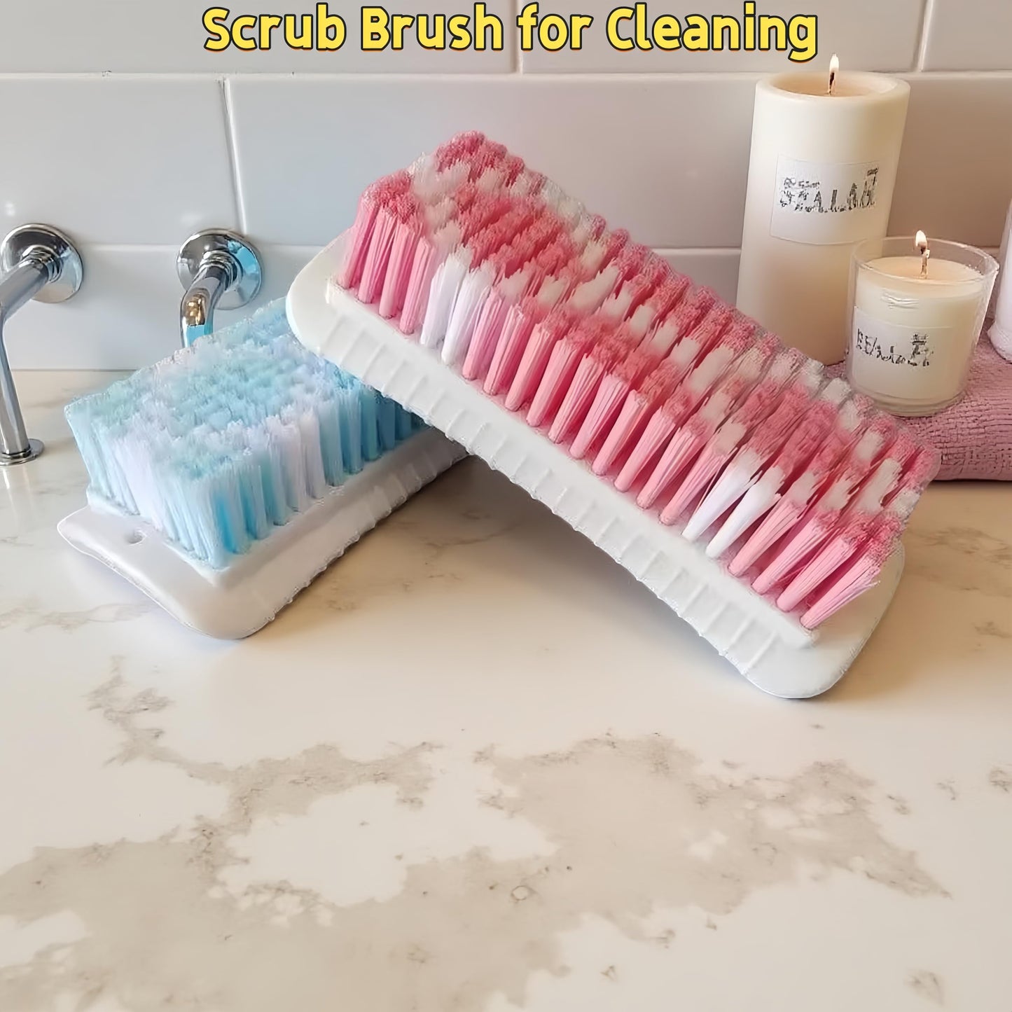 4 Pack Scrub Brush for Cleaning Scrubbing Brush with Stiff Bristle Multi-Purpose Heavy Duty Scrub Brushes,Deep Cleaning Brushes for Bathroom, Floor