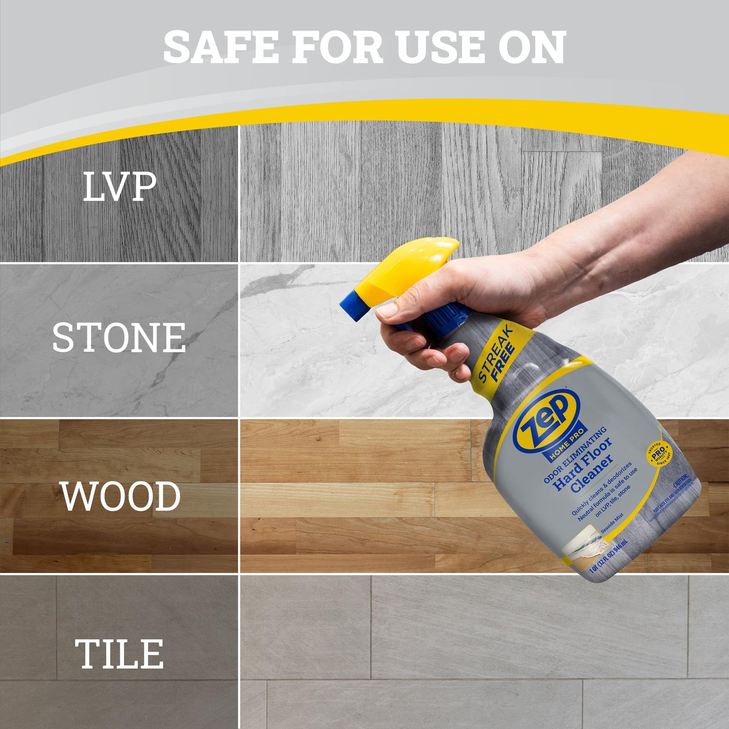 Zep Home Pro Odor Eliminating Hard Floor Cleaner 32oz (Pack of 1) R61206 - Remove dirt, odors, and grime from hardfloors with our quick-drying