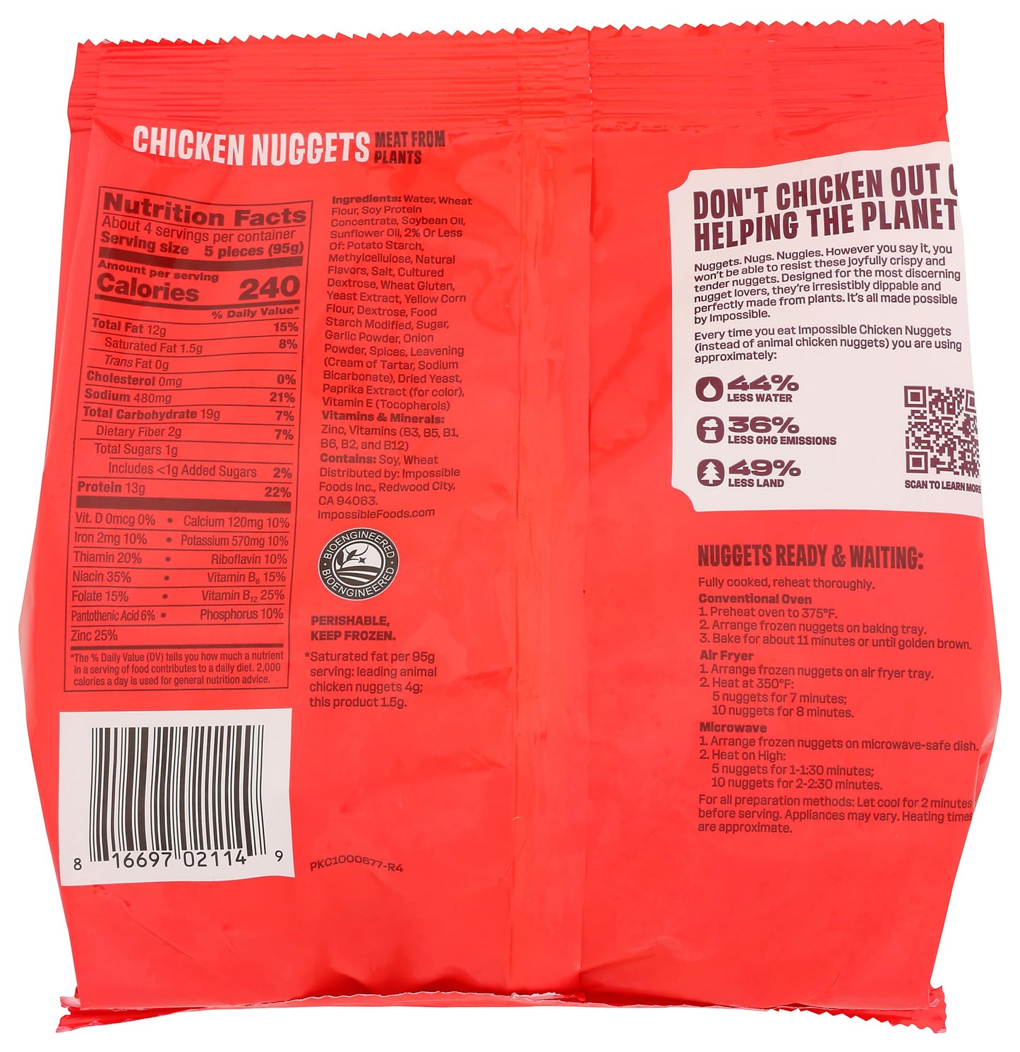Impossible, Frozen Chicken Nuggets Plant Based, 13.5 Ounce