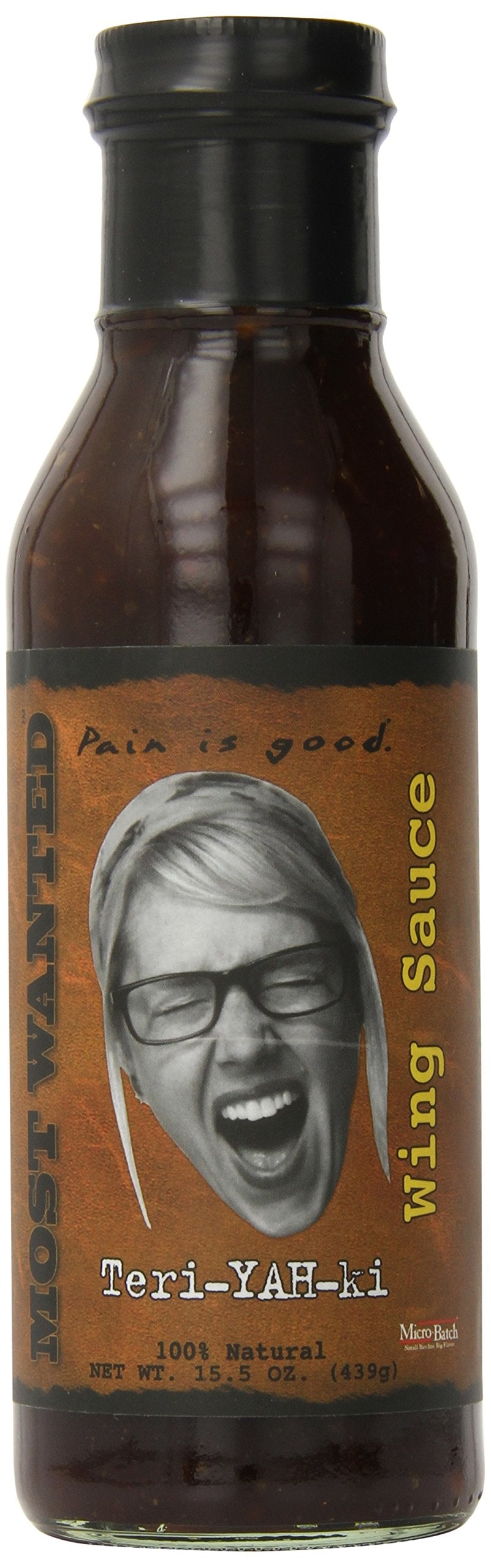Pain is Good - Teri-Yah-Ki Screaming Wing Sauce - 13.5oz Bottle - Made in USA - All Natural Ingredients, Non-GMO, Gluten-Free, Sugar-Free, Vegetarian