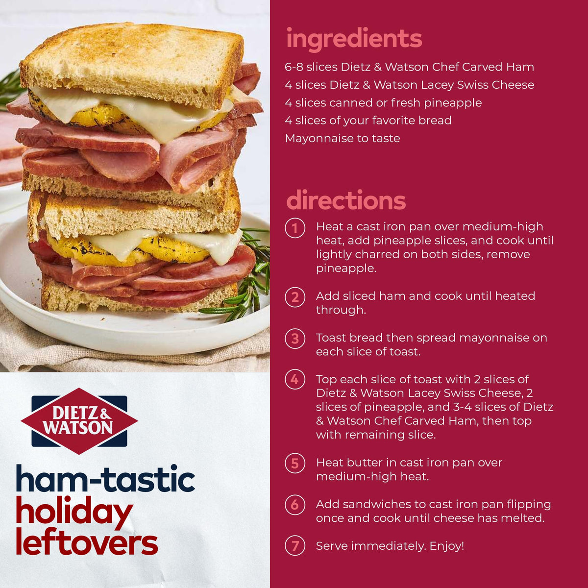 Dietz & Watson Fully Cooked Chef Carved Dinner Ham, 3 lb