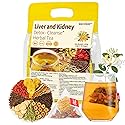 Premium Kidney and Liver Detox Tea - 8 Herbal Blend with Dandelion, Goji Berry, Jujube, Licorice Root & Chrysanthemum - Caffeine & Sugar Free - 20