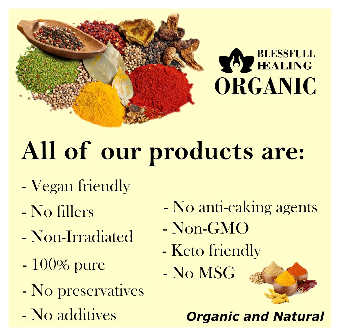 Blessfull Healing Organic Mace 50 Gram (1.76 oz) Each (Pack Of 3) = 150 Grams, Vegan