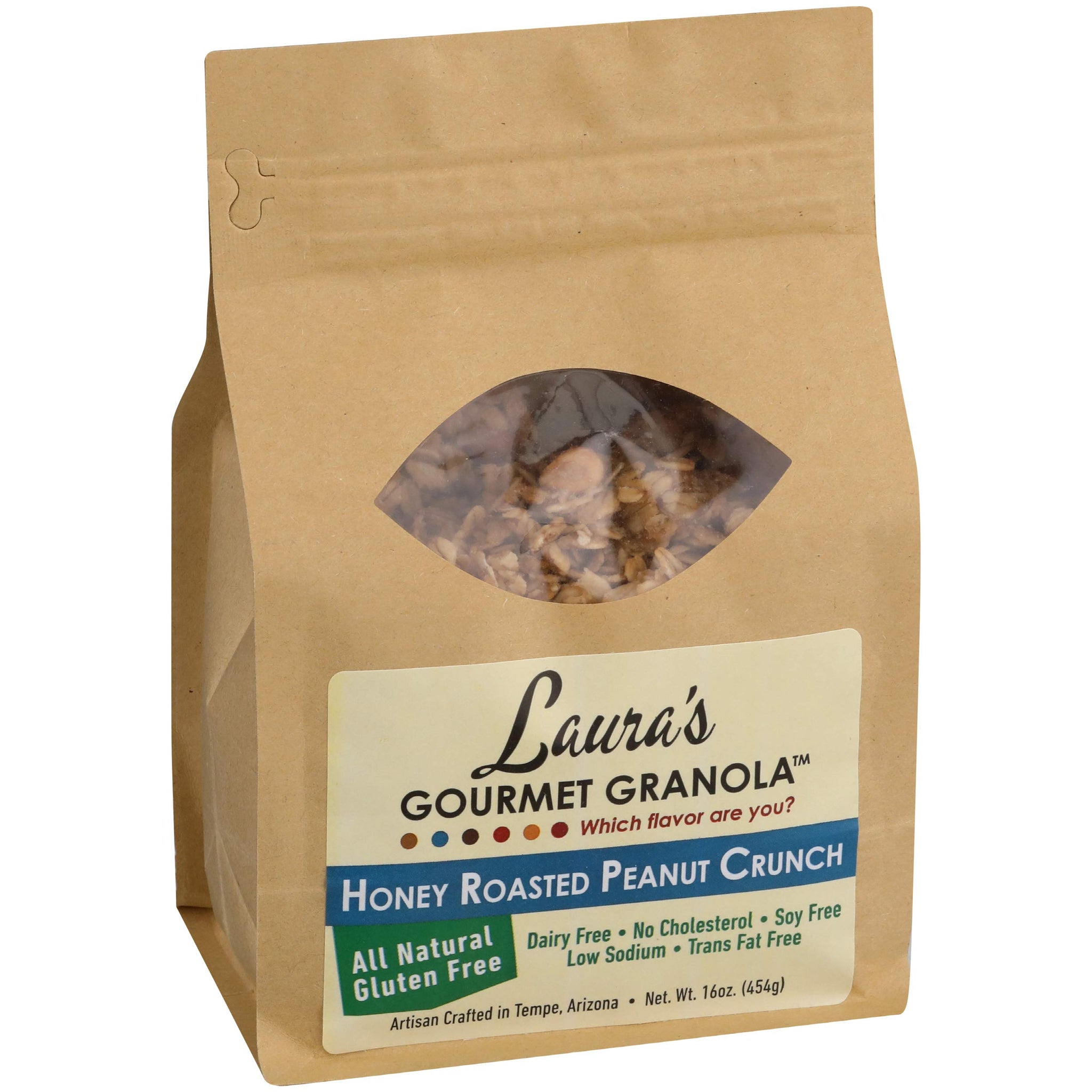 Laura's Gourmet Granola Honey Roasted Peanut Crunch, 16-Ounce Packages (Pack of 4)