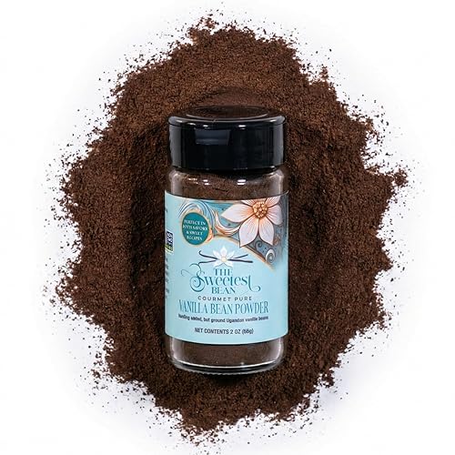 Vanilla Bean Powder, 2 oz. - 100% Ground Ugandan Bourbon Beans - Pure, Non-GMO, Rich & Aromatic for Baking, Coffee, Desserts