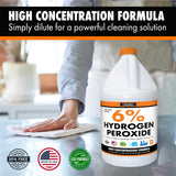 Chromex 6 Percent Hydrogen Peroxide, Food Grade, Home, Kitchen, Bath Cleaner, Laundry, Whitening (128 fl oz (Pack of 1)), NSF Certified