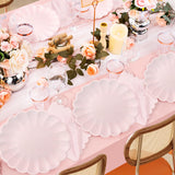75 Pcs Pink Paper Plates and Napkins Disposable Tableware Set Include Light Pink Scalloped Plates with Shell Edge, Napkins & Forks for Mother's Day