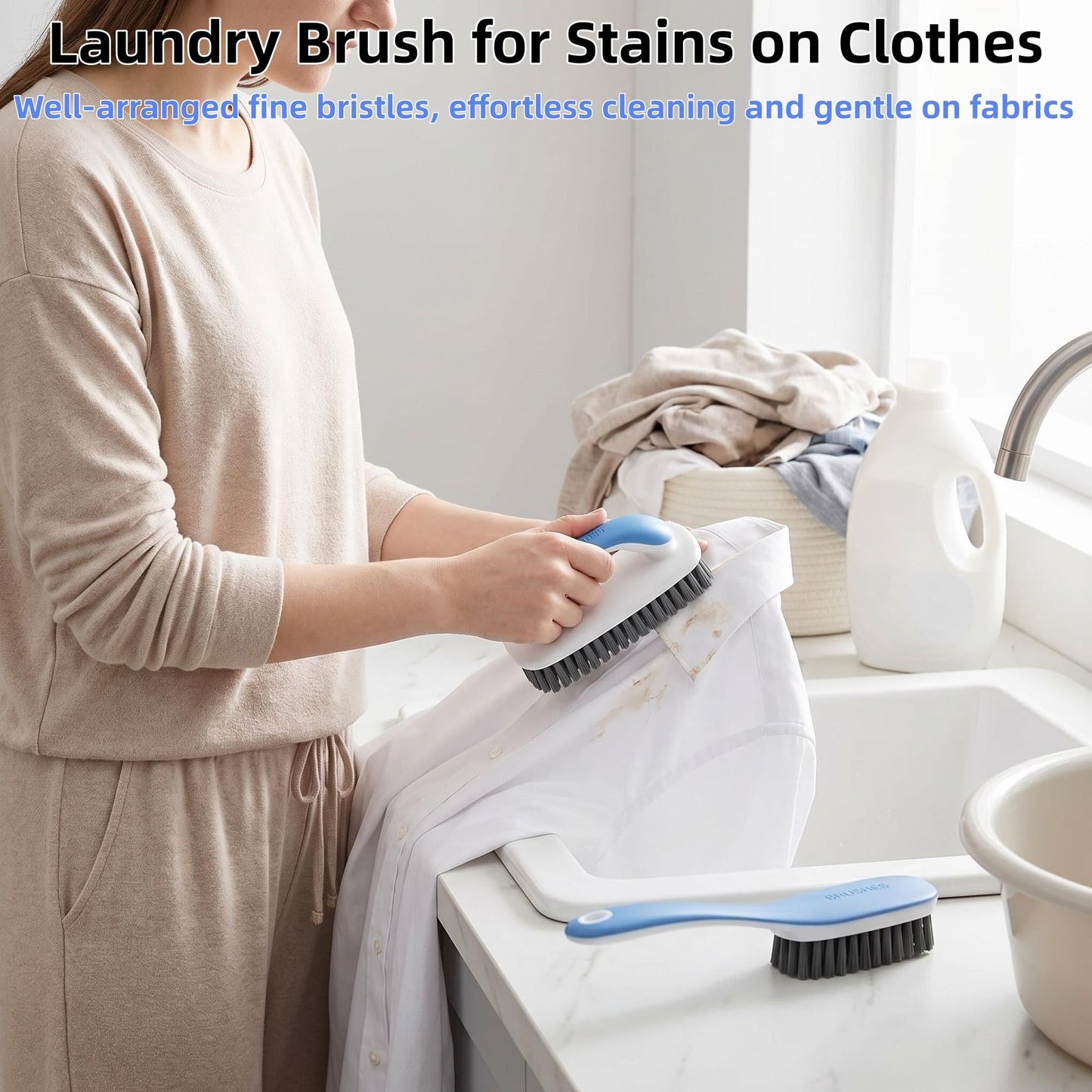 Scrub Cleaning Brush for Stains Laundry Brush Soft Bristle Cleaning Brushes Small Brushes for Cleaning Scrubbing Brush