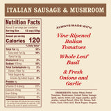 Rao's Homemade Sausage & Mushroom Sauce Made with Italian Tomatoes, 24 oz