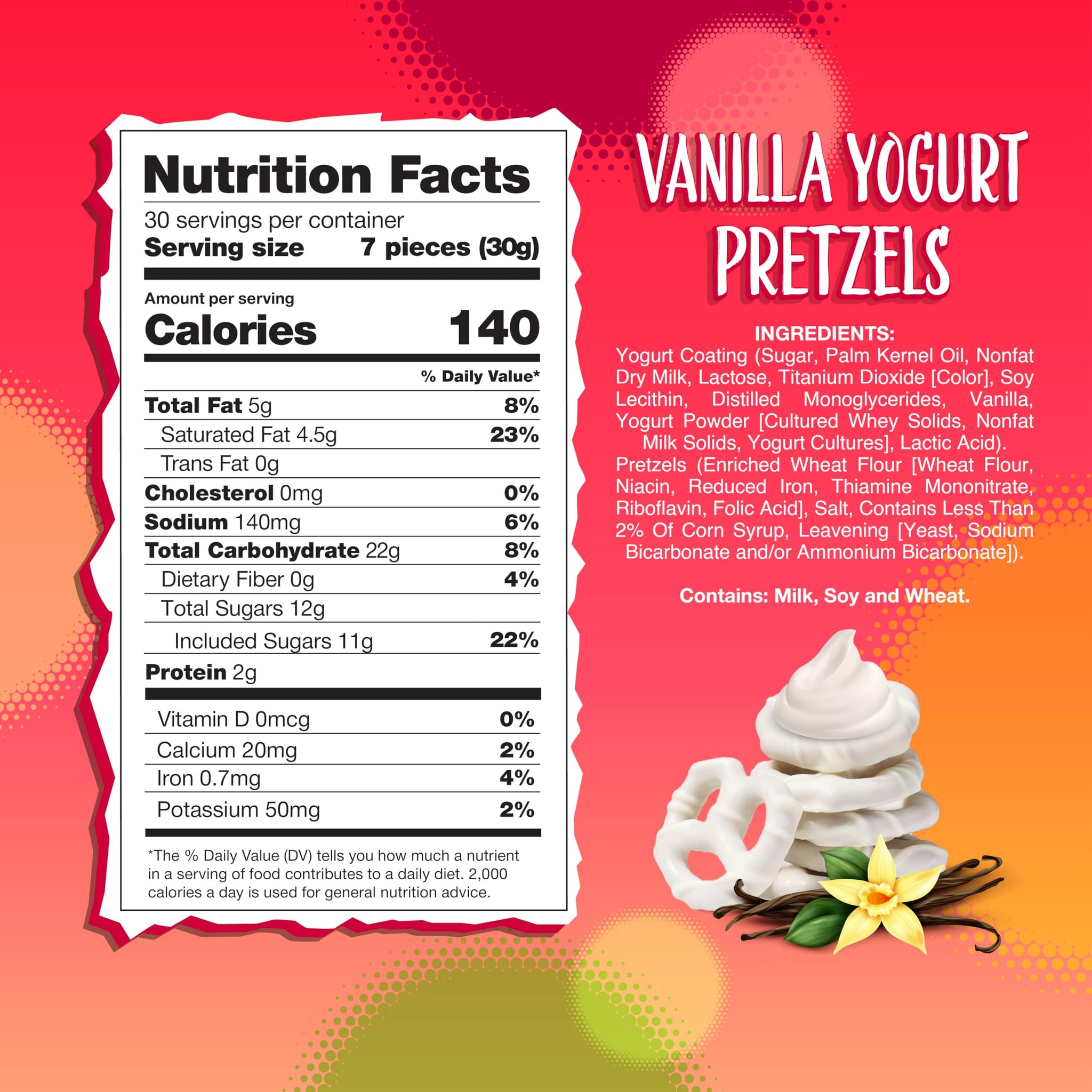 Vanilla Yogurt Covered Pretzels | 2-Pound Bag | Salted Pretzels in Sweet Vanilla Yogurt