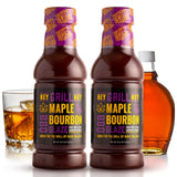 Hey Grill Hey | BBQ Glaze | BBQ Sauce | Bourbon Glaze | Sweet Sauce for Ribs, Chicken, Salmon | Grilling Essentials | Maple Bourbon | 2 Pack