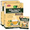 Pocas Honey Ginger Tea, Moringa Flavor, 2-Pack - Instant Tea Powder Packets with Real Ginger, Honey, and Pure Cane Sugar, Caffeine Free, 20 Count Ea