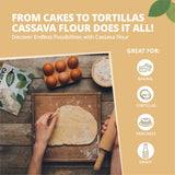 Heaven & Earth Cassava Flour, (2 Pack) = 4 Pounds | Gluten Free & Grain Free Flour for Baking | Non GMO Verified | Paleo Flour | Wheat Flour