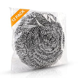 ovwo 12Pack Upgraded Steel Wool Scrubbers - Premium Stainless Steel Scrubber, Metal Scouring Pads, Steel Wool Pads, Kitchen Cleaner, Heavy Duty