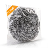 ovwo 12Pack Upgraded Steel Wool Scrubbers - Premium Stainless Steel Scrubber, Metal Scouring Pads, Steel Wool Pads, Kitchen Cleaner, Heavy Duty