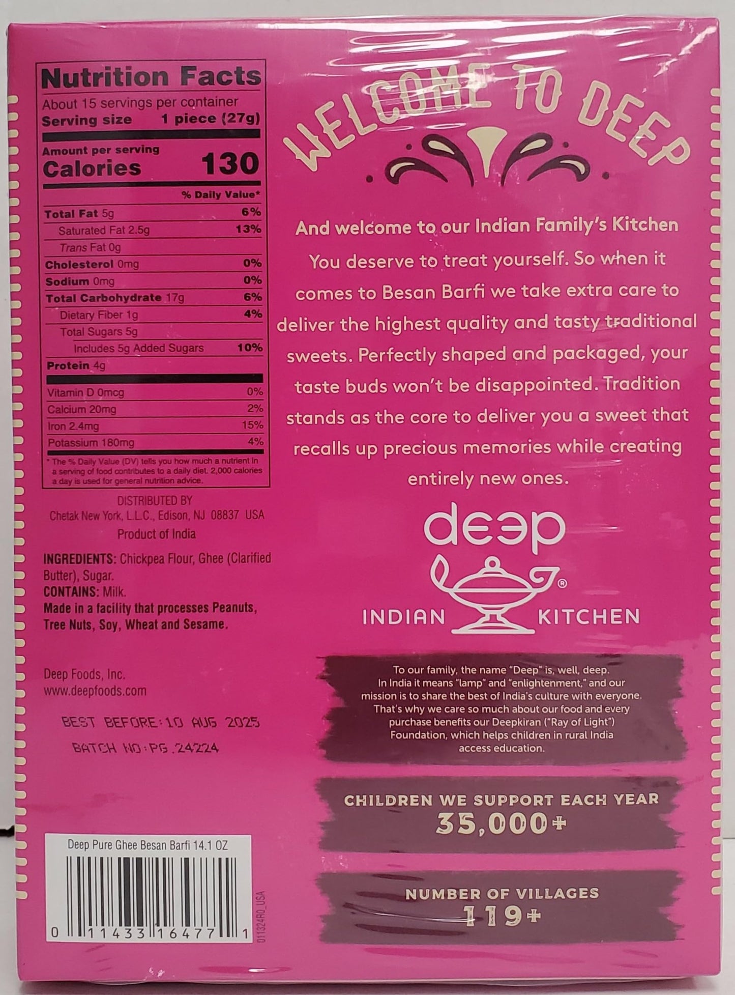 Besan Barfi Pure Ghee (14.1oz)