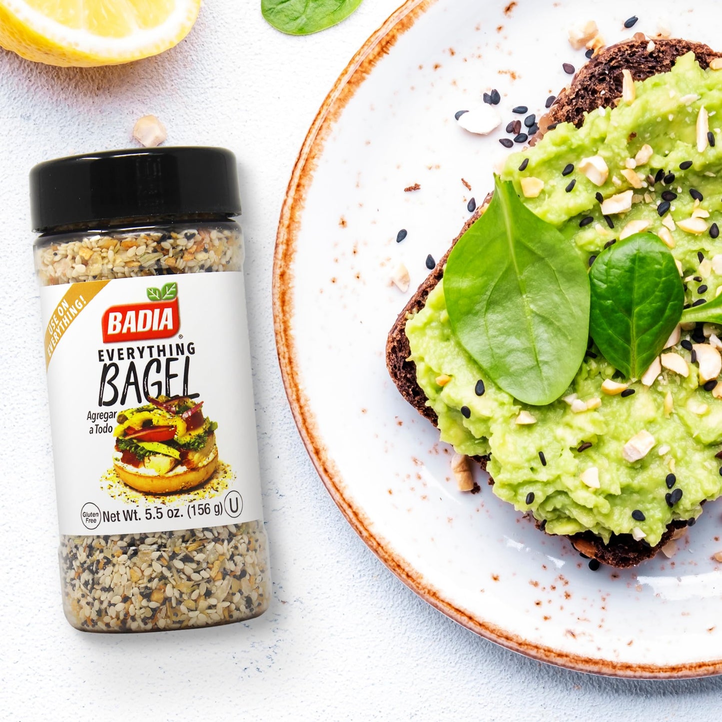 Badia Everything Bagel Seasoning Blend, 5.5 oz - Sesame Seed, Poppy Seed, Garlic, Onion and Salt