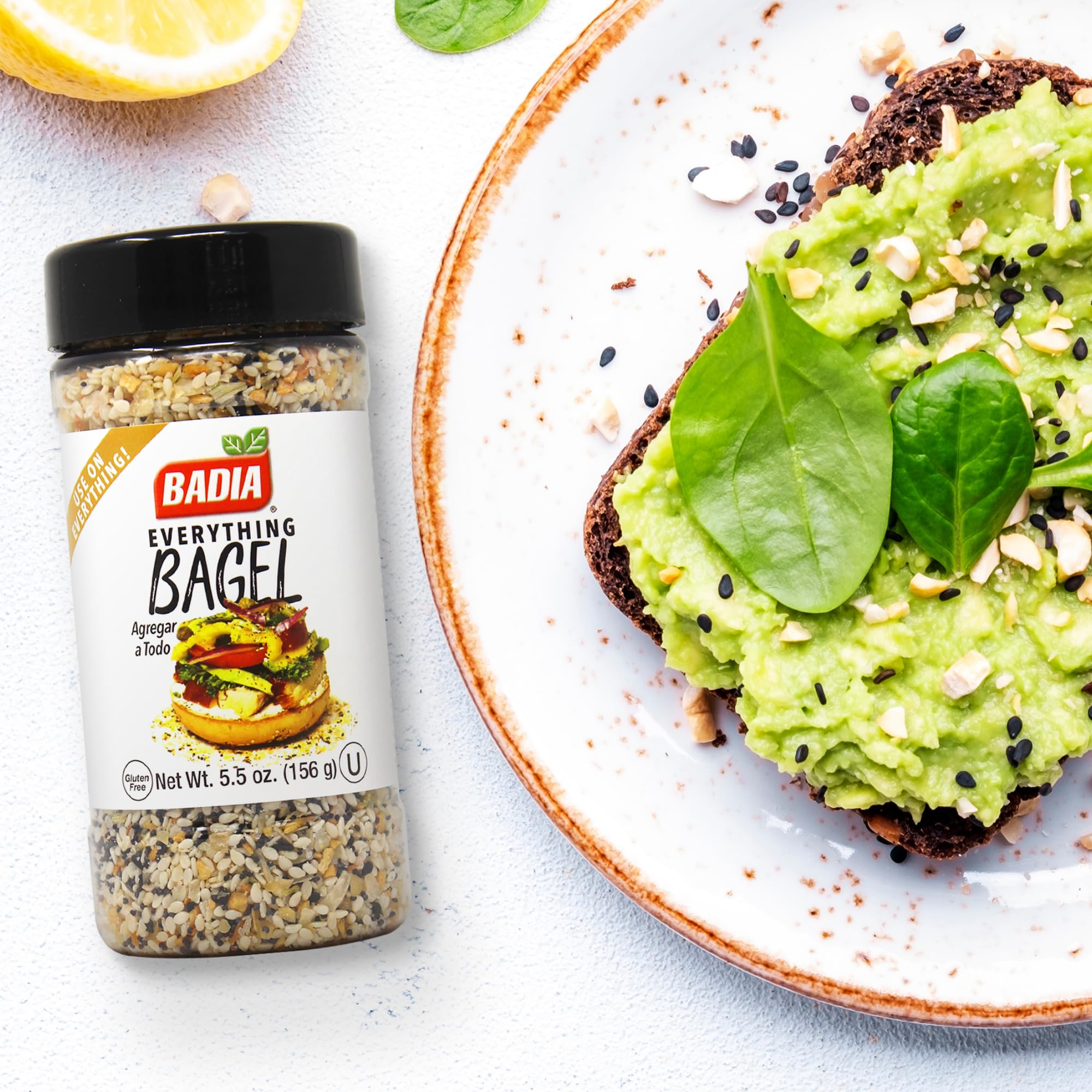Badia Everything Bagel Seasoning Blend, 5.5 oz - Sesame Seed, Poppy Seed, Garlic, Onion and Salt
