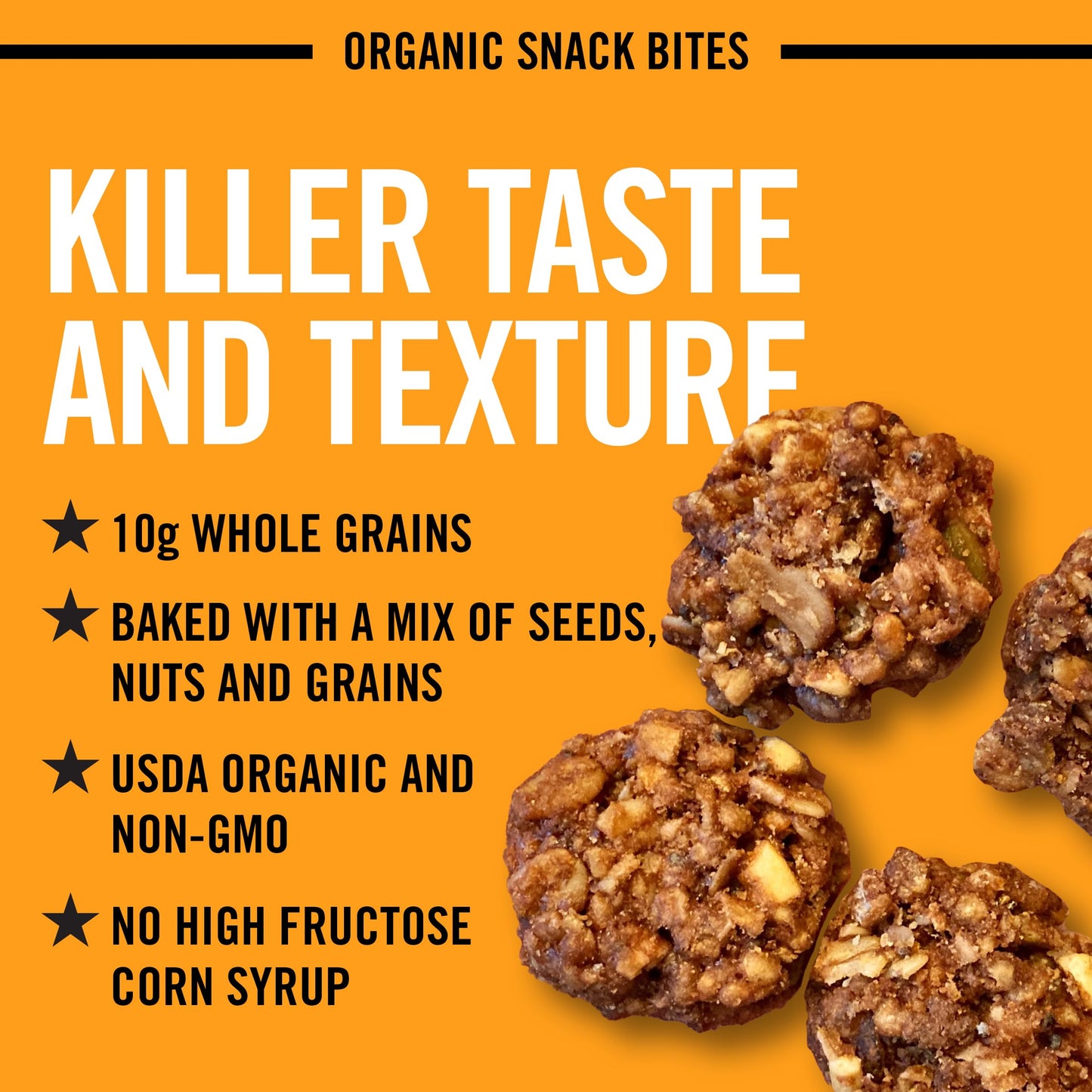 Dave's Killer Bread PB & Chocolate Organic Snack Bites, Organic Snacks, 7.2 oz