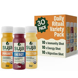 Suja Organic Daily Ritual Shot 30 Count Variety Pack | Immunity, Energy, & Digestion Functional Shots | Cold-Pressed Juice with Live Probiotics |