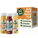 Suja Organic Daily Ritual Shot 30 Count Variety Pack | Immunity, Energy, & Digestion Functional Shots | Cold-Pressed Juice with Live Probiotics |