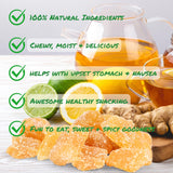 Crystallized Ginger Chunks with Lime by It's Delish, 2.5 Lb Jumbo Reusable Container | Lime Flavored Candied Dried Ginger Fruit Chews Natural Candy