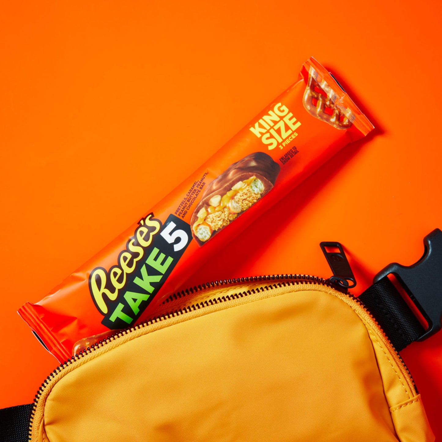 REESE'S TAKE 5 Pretzel, Peanut and Chocolate King Size, Candy Bars, 2.25 oz (18 Count)