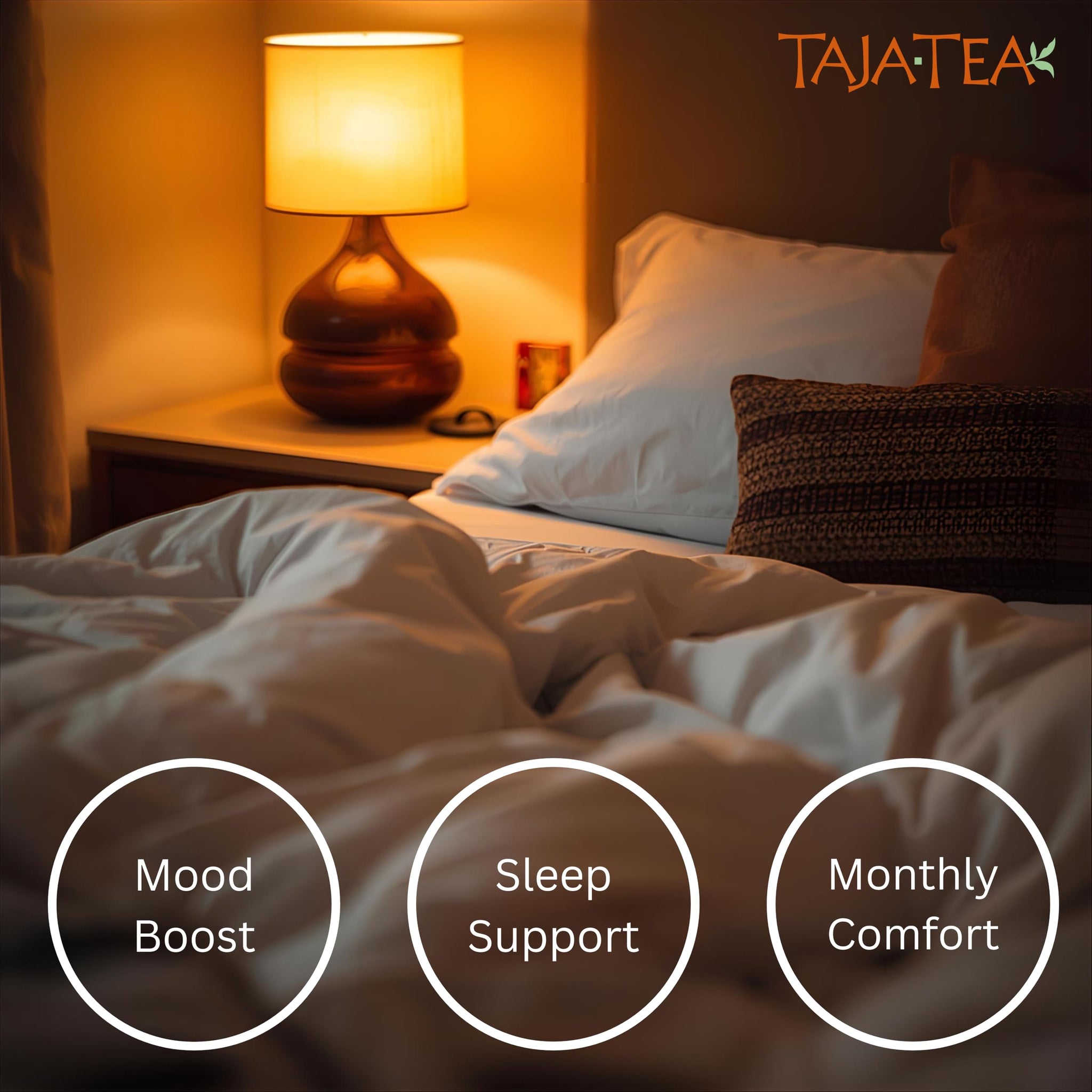 Taja Saffron Tea - Saffron Fusion Chamomile Tea, Mellow Blend for Emotional Wellness, Sleep Support and Monthly Comfort, Caffeine Free | Gluten Free |