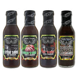 Croix Valley Sauce & Marinade Variety Pack - 4 Pack (12 oz Glass Bottles) - Steak Sauce, Worcestershire, Garlic Herb & Spicy BBQ Marinade