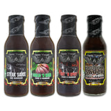 Croix Valley Sauce & Marinade Variety Pack - 4 Pack (12 oz Glass Bottles) - Steak Sauce, Worcestershire, Garlic Herb & Spicy BBQ Marinade
