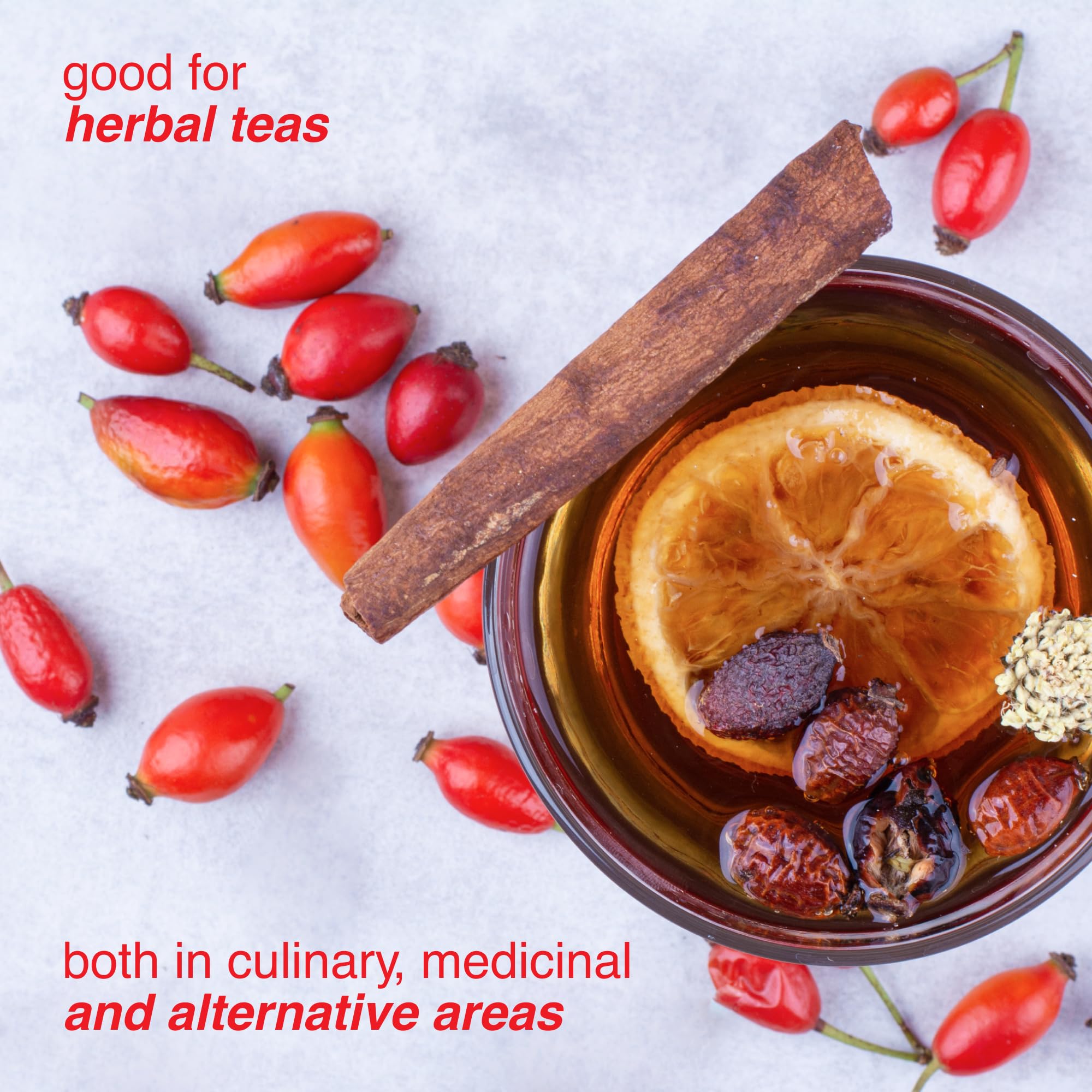 Arashan Whole Dried Rosehips 1 lb - 100% Natural Raw Rose Hips for Herbal Tea, Jam & Syrup - No Additives