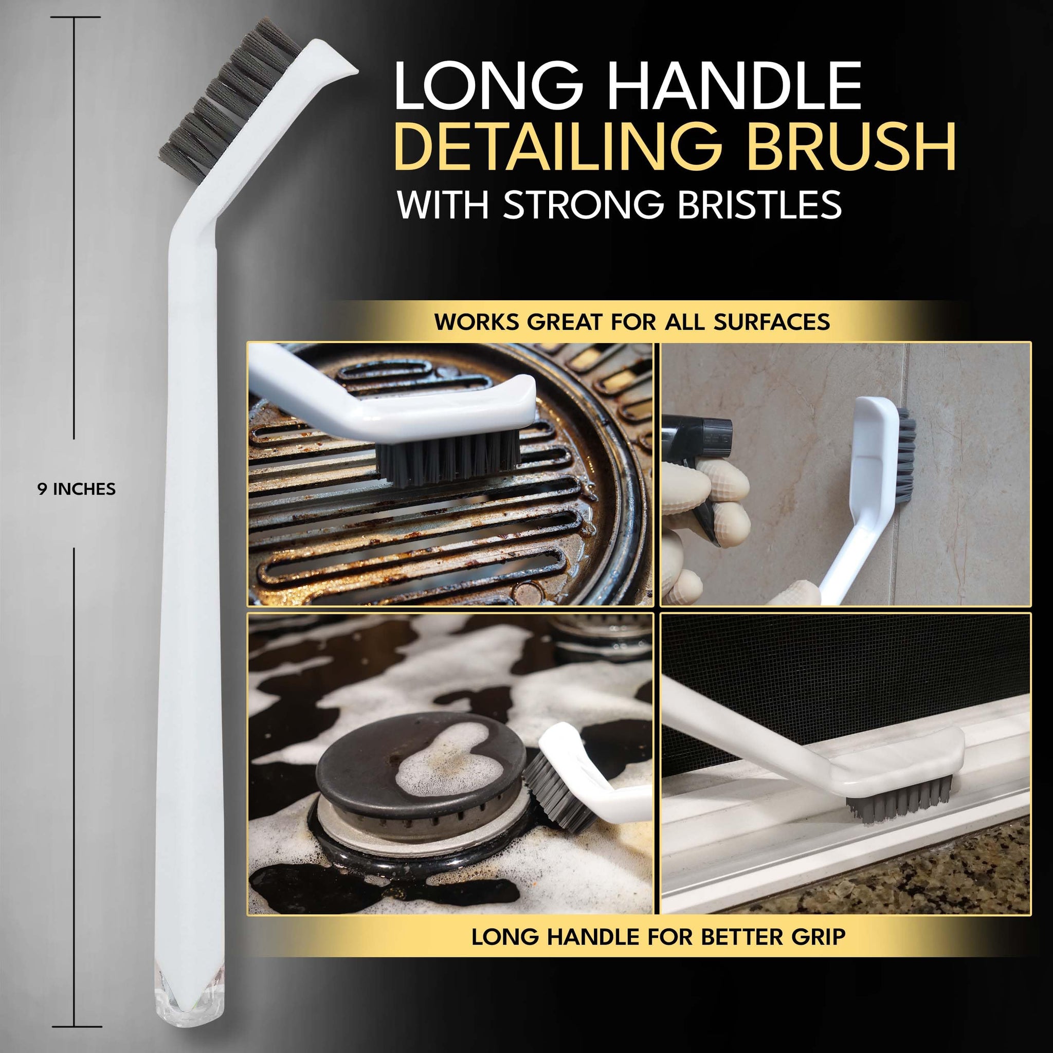 Grout Cleaning Brushes Set (3 Pcs) Deep Cleaner Multi-Purpose Stiff Bristle Brush, Cleaning Toothbrush for Cleaning Corners, Spaces, Tile, Shower