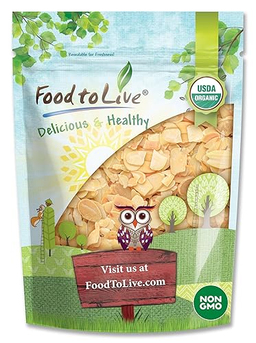 Organic Toasted and Salted Blanched Sliced Almonds, 6 Ounces - Dry Roasted with Himalayan Salt. Perfect for Salads, Snacks, and Baking. Non-GMO, Vegan