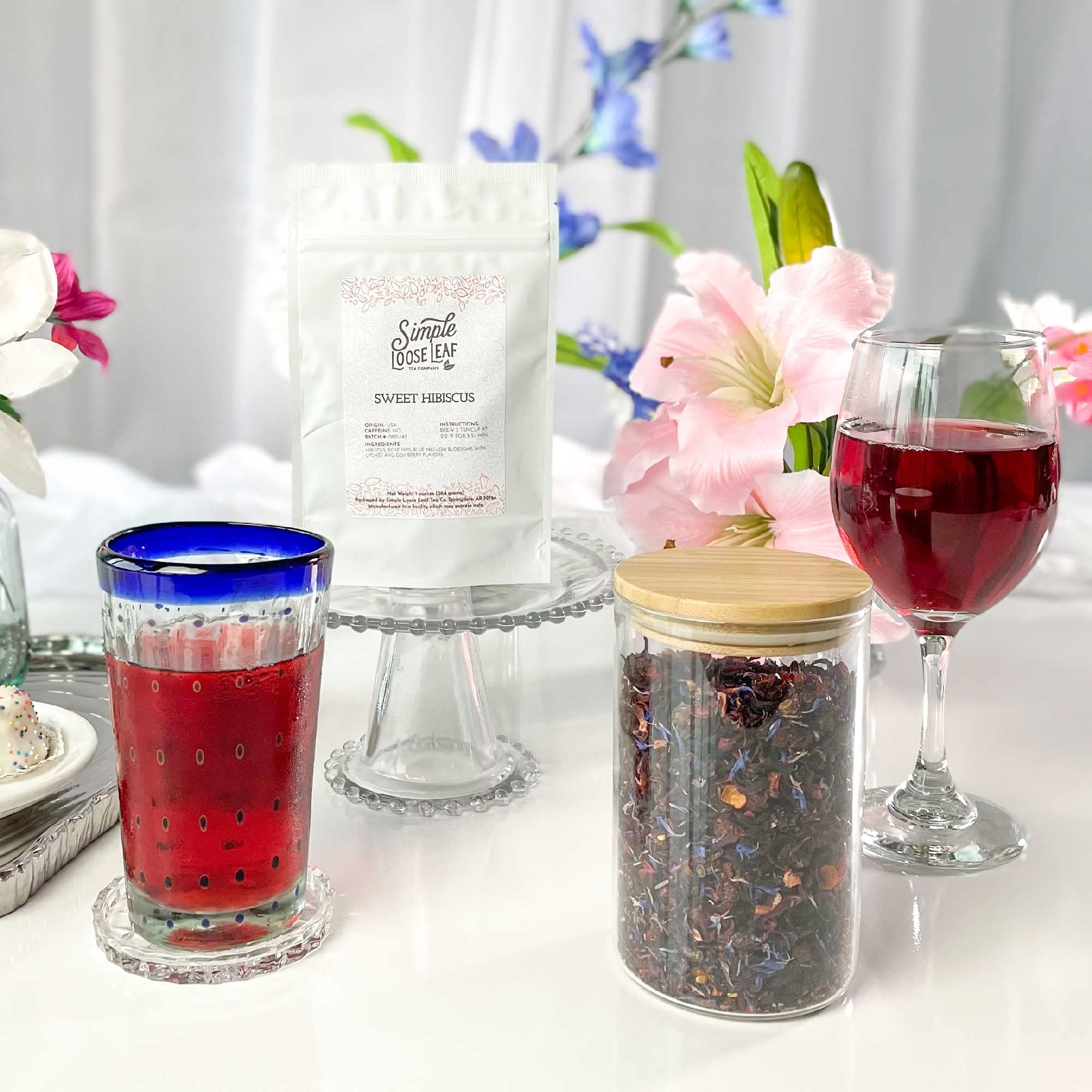 Simple Loose Leaf - Sweet Hibiscus Tea - Premium Loose Leaf Herbal Tea - Caffeine Free - Simple and Elegant (4 Ounce)