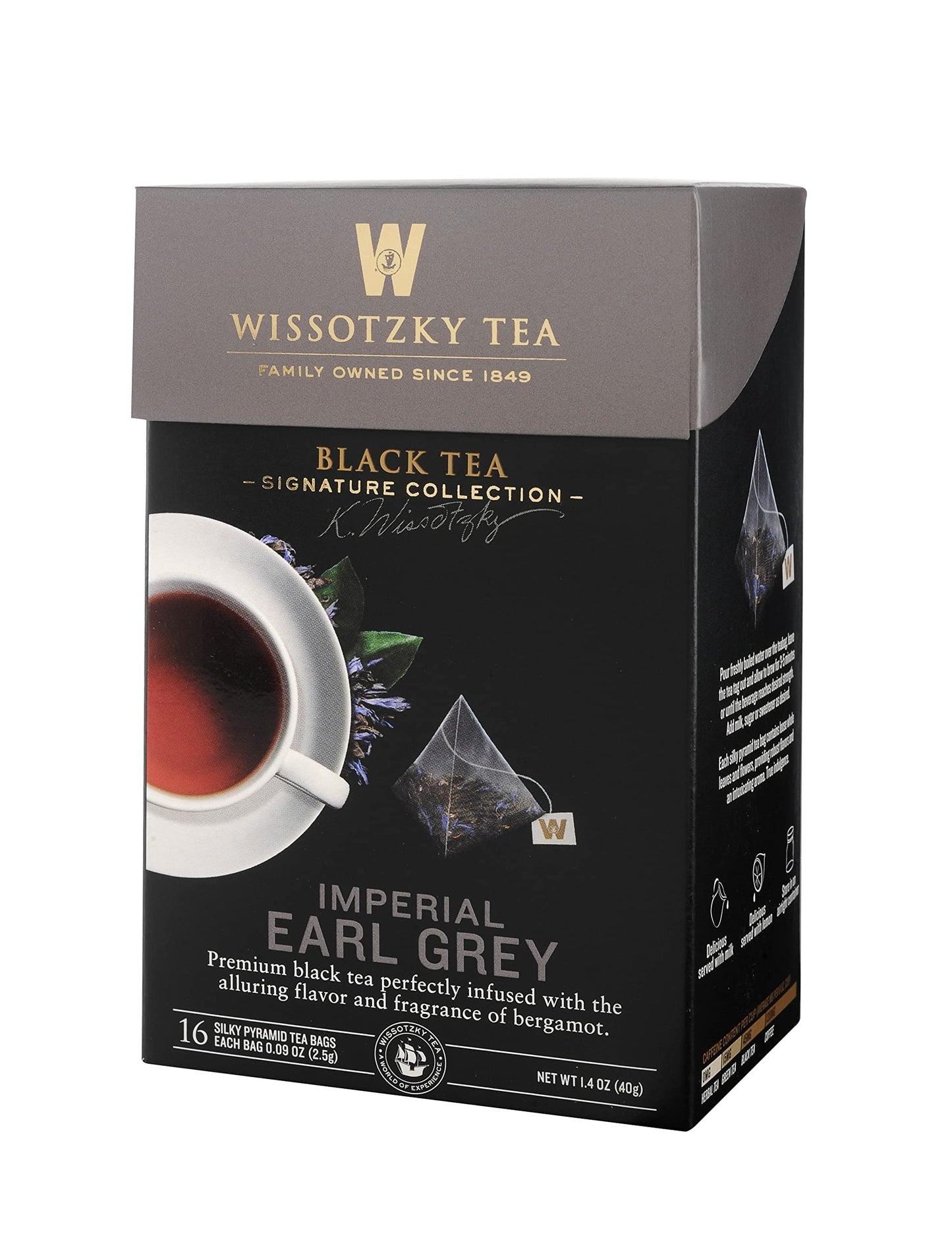 Wissotzky Tea Signature Collection Imperial Earl Grey Tea, 16 Count, 1.4 oz