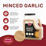 Spicy World Minced Garlic 5 LB Jar - Gluten Free, Dehydrated Garlic Minced, Non-GMO, Bulk Jar, Bold Flavor for Cooking, Seasoning, and Spice Blends