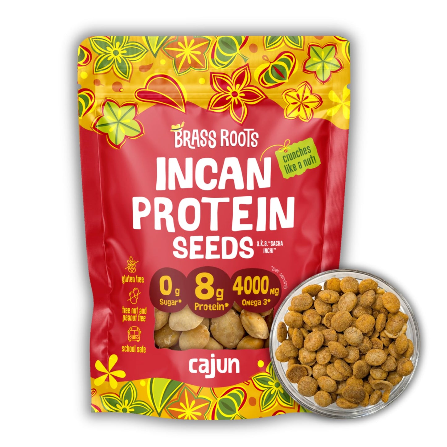 Brass Roots Organic Incan Protein Seeds - High Protein, School Safe, Nut Free, High Omega 3, Supports Gut Health, Good Source of Fiber, Shark Tank (10