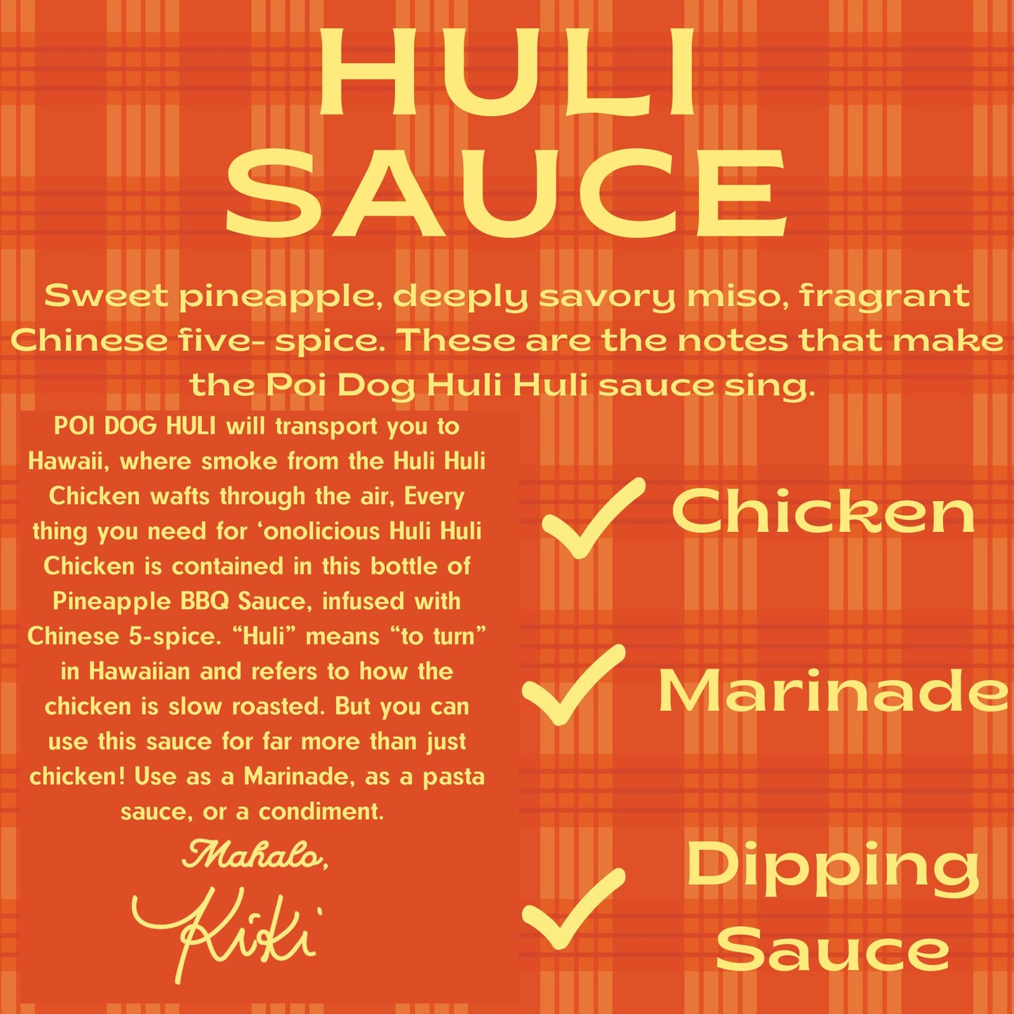 Poi Dog - Huli Sauce - Vegan Hawaiian Barbecue Marinade - 12oz Bottle