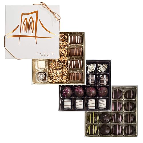 Dark Chocolate Assortment Gift Box - 3 Assorted Chocolate Gift Boxes, 47 pc, Kosher
