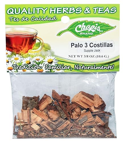 3 PIECES CHAPIS PALO 3 COSTILLAS NATURAL HERBS HIERBAS Net Wt. 3/8 oz. (10.6 g)