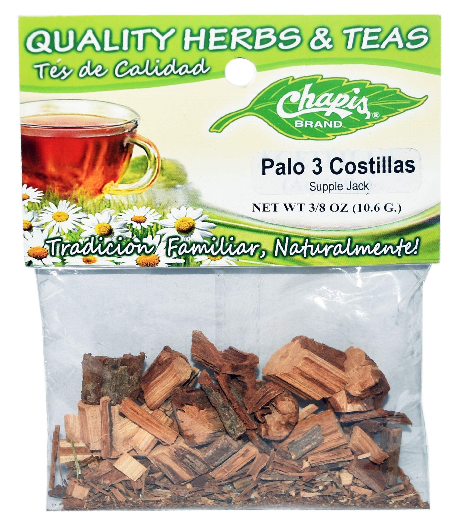 3 PIECES CHAPIS PALO 3 COSTILLAS NATURAL HERBS HIERBAS Net Wt. 3/8 oz. (10.6 g)