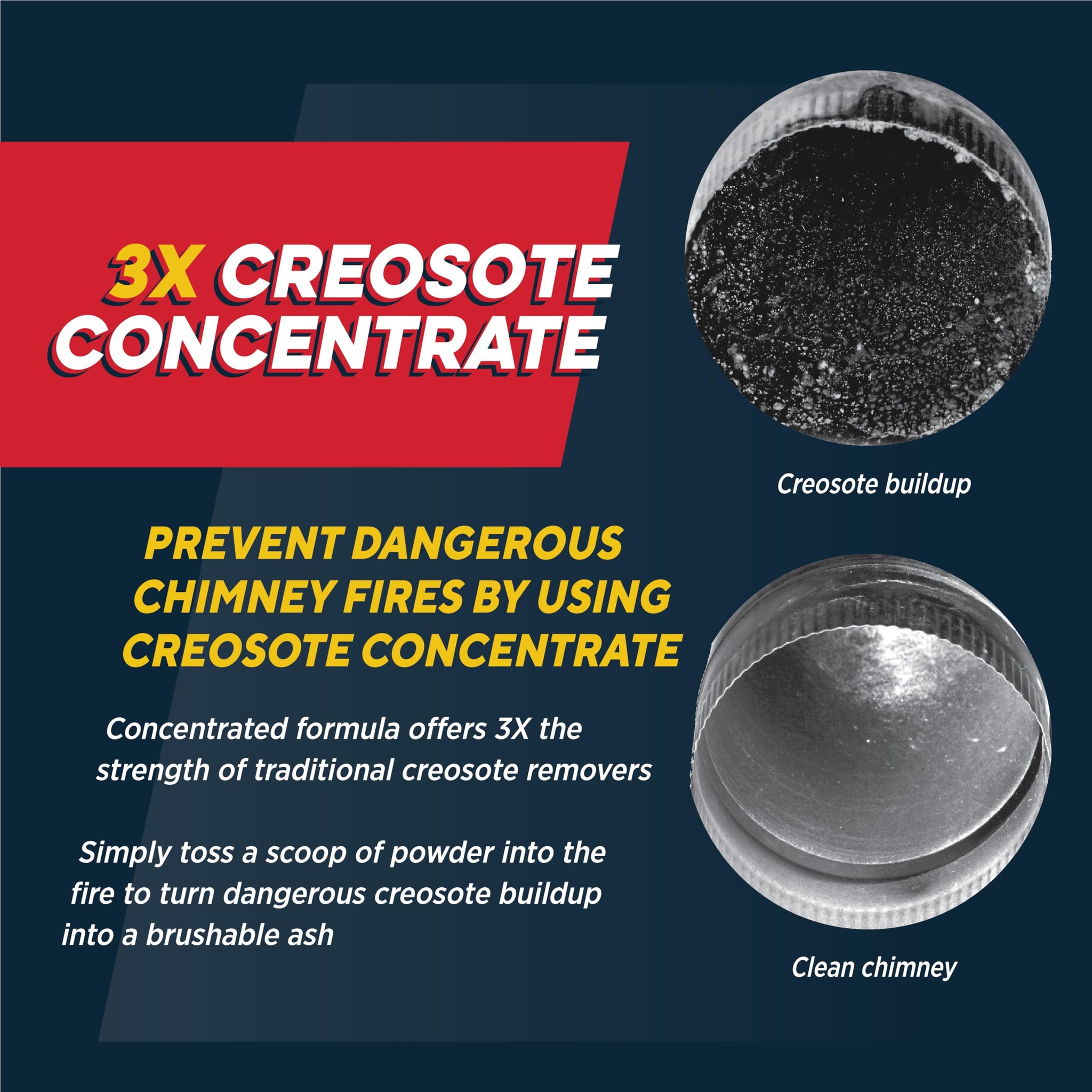 Rutland Creosote Concentrate - Triple Power Remover 1 lb - USA-Made Fireplace Cleaner & Chimney Sweeping Kit, Premium Creosote Remover 16 oz