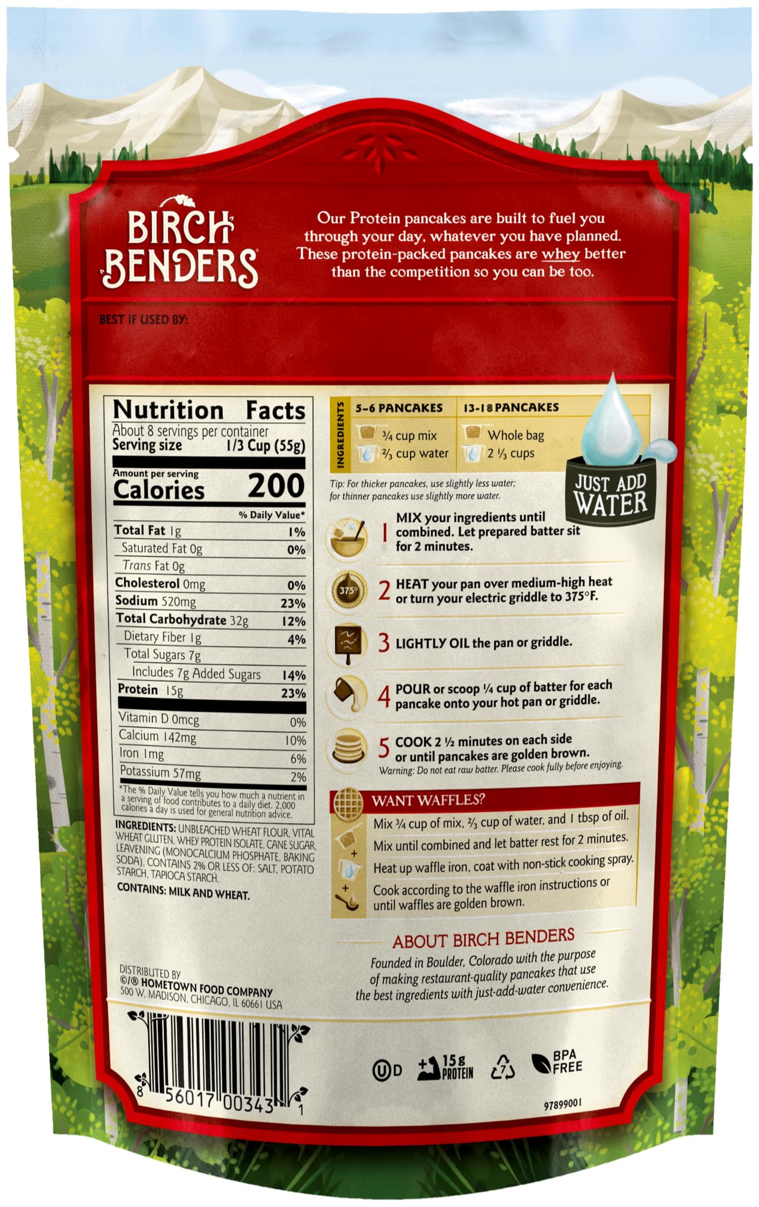 Birch Benders Protein Pancake and Waffle Mix, 16 Ounce (Pack of 2)