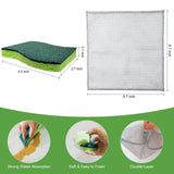 HAUHAUJUS Non Scratch Scrub Sponge and Wire Dishwashing Rag Combo, 12+12 Pack, Dish Sponges and Multipurpose Wire Dishcloths for Kitchen Cleaning