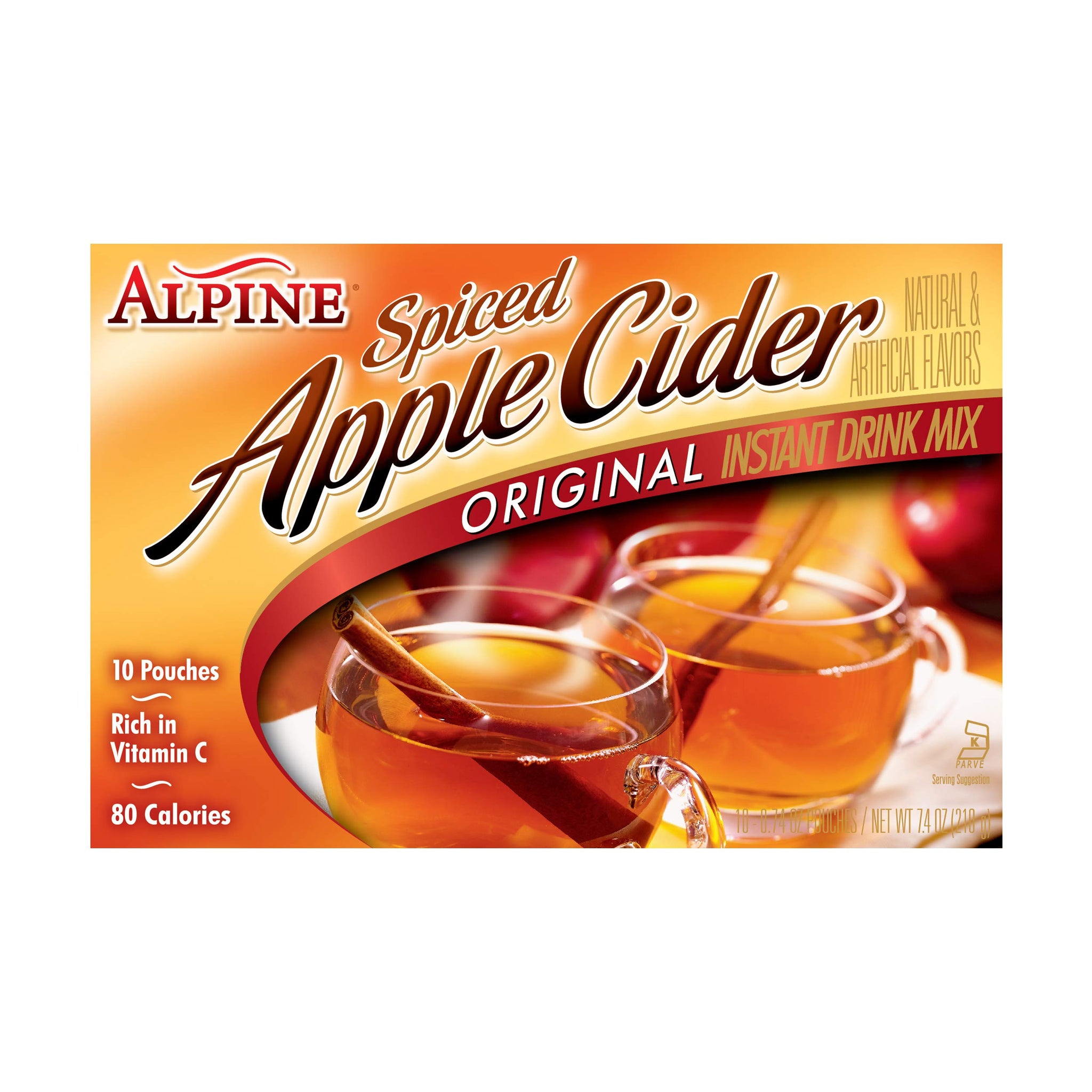 Alpine Spiced Cider Original Drink Mix, Apple Flavor, 10 Pouches